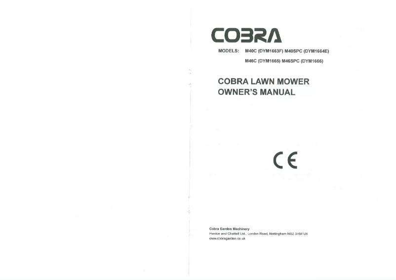 Page 1 of the manual User Manual Cobra M40SPC