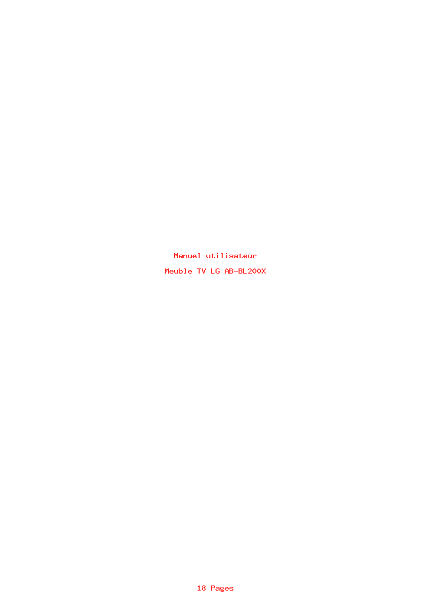 Page 1 de la notice Manuel utilisateur LG AB-BL200X