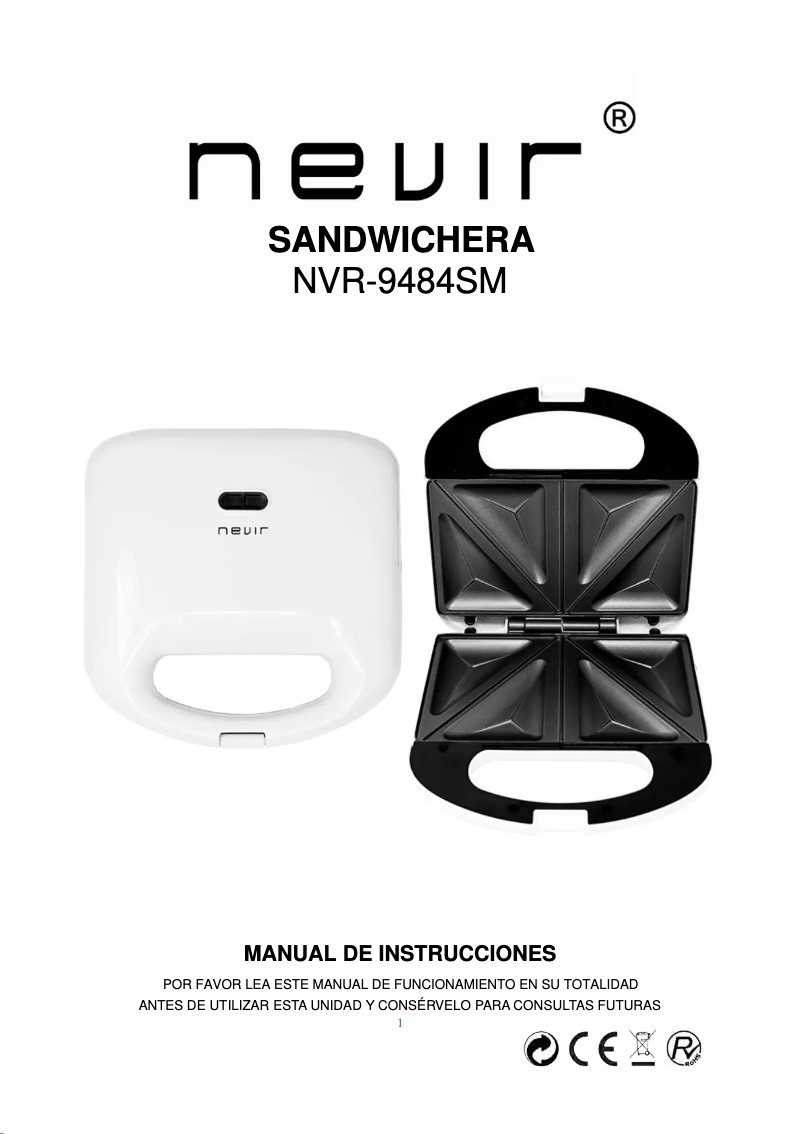 Page 1 de la notice Manuel utilisateur Nevir NVR-9484SM