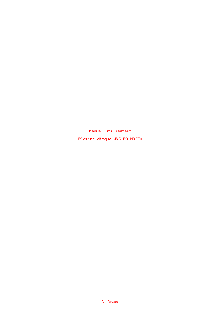 Page 1 de la notice Manuel utilisateur JVC RD-N327A