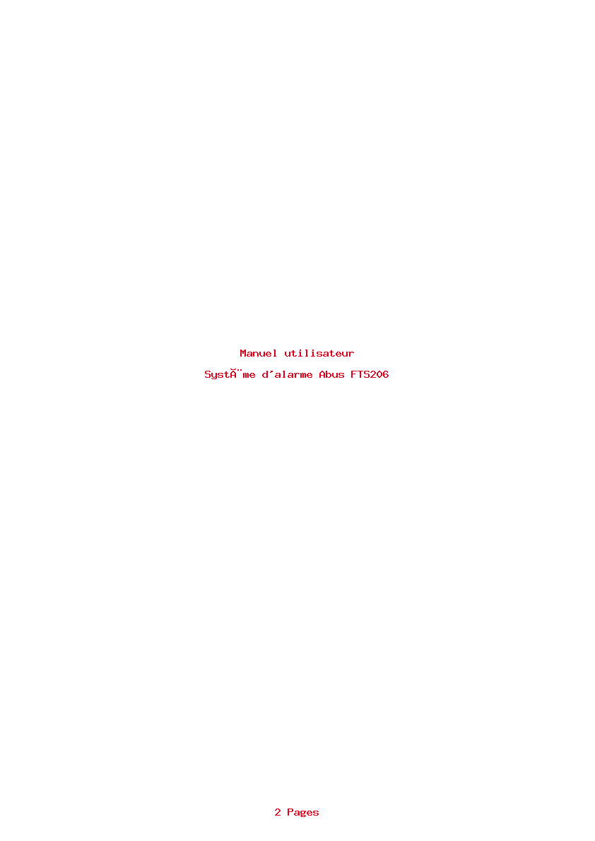 Page 1 de la notice Manuel utilisateur Abus FTS206