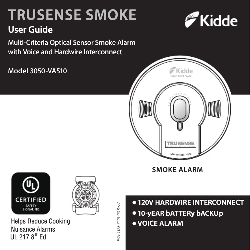 Page 1 de la notice Manuel utilisateur Kidde TruSense 3050-VAS10