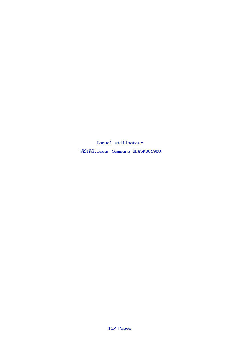 Page 1 de la notice Manuel utilisateur Samsung UE65MU6199U