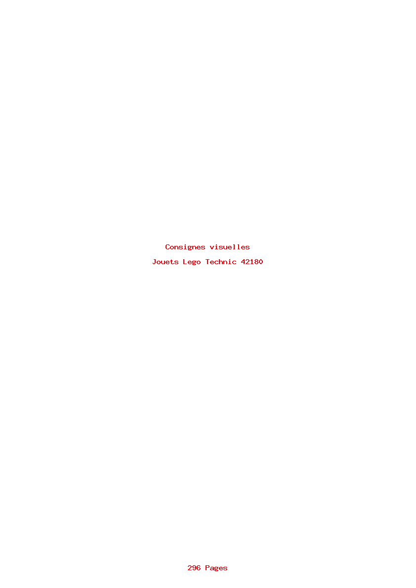 Page 1 de la notice Consignes visuelles Lego Technic 42180