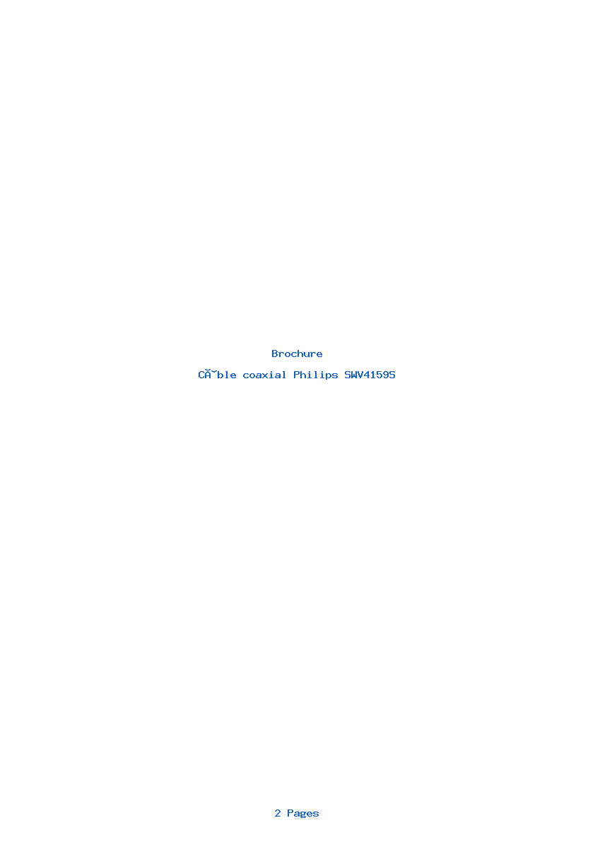 Page 1 de la notice Brochure Philips SWV4159S