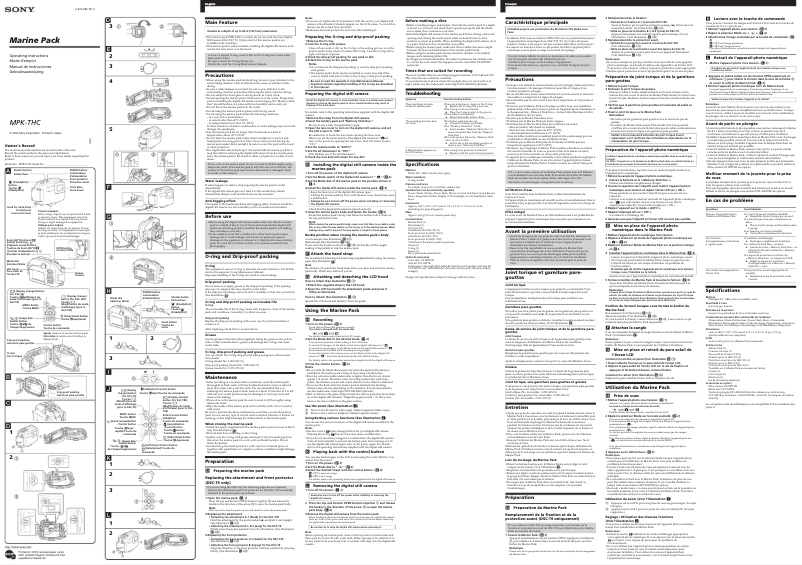Page 1 de la notice Manuel utilisateur Sony MPK-THC