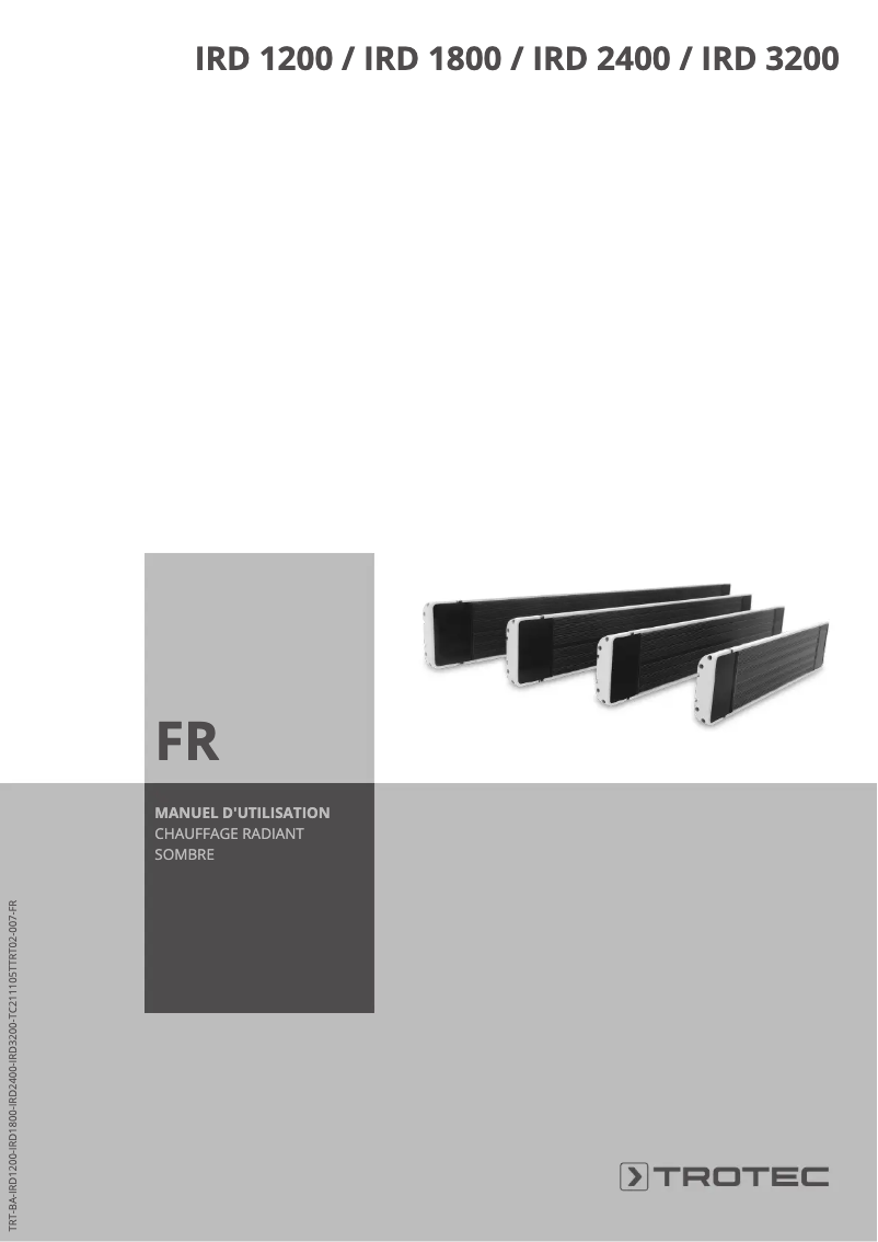 Page 1 de la notice Manuel utilisateur Trotec IRD 1200