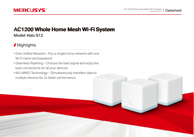 Página 1 del manual Ficha técnica Mercusys HALO S12
