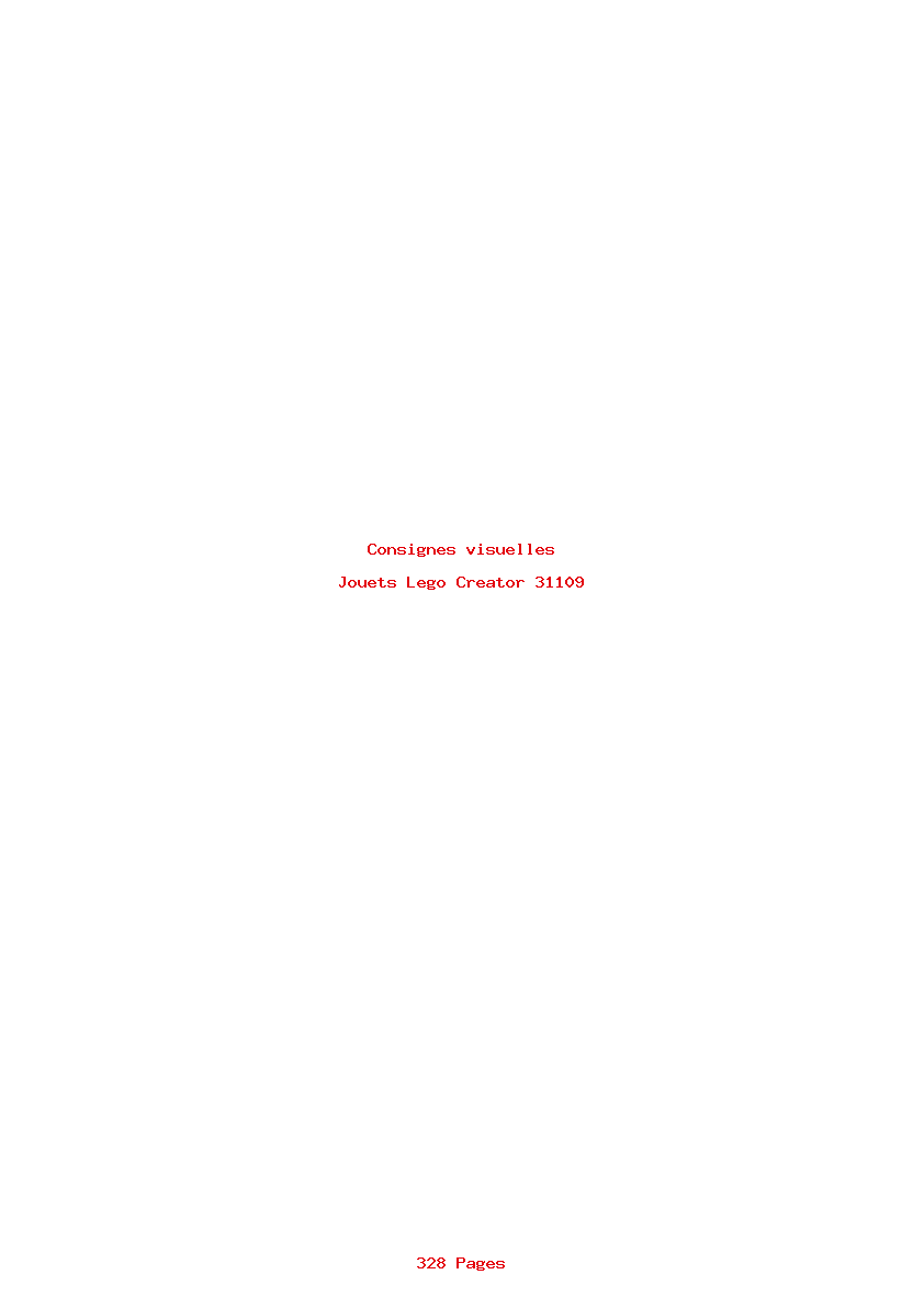 Page 1 de la notice Consignes visuelles Lego Creator 31109