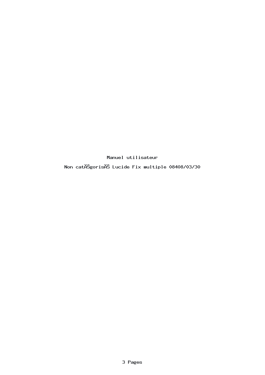 Page 1 de la notice Manuel utilisateur Lucide Fix multiple 08408/03/30
