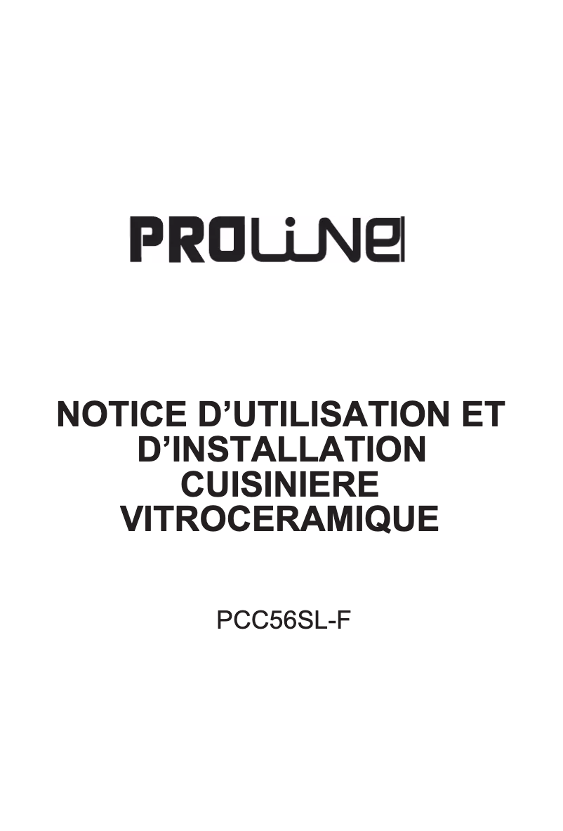 Page 1 de la notice Manuel utilisateur Proline PCC 56SL-F