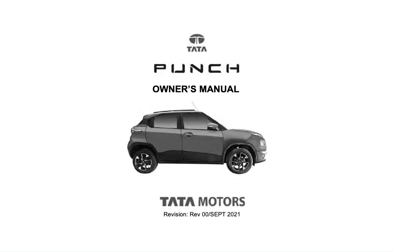 Page 1 de la notice Manuel utilisateur Tata Punch (2021)