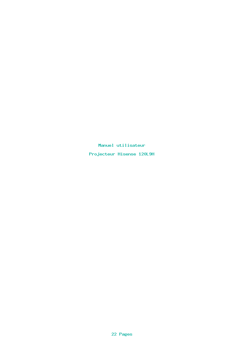 Page 1 de la notice Manuel utilisateur Hisense 120L9H