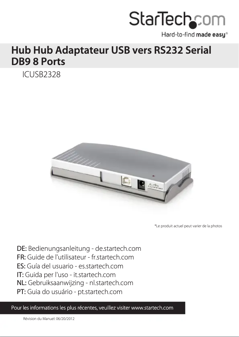 Page 1 de la notice Manuel utilisateur StarTech.com ICUSB2328