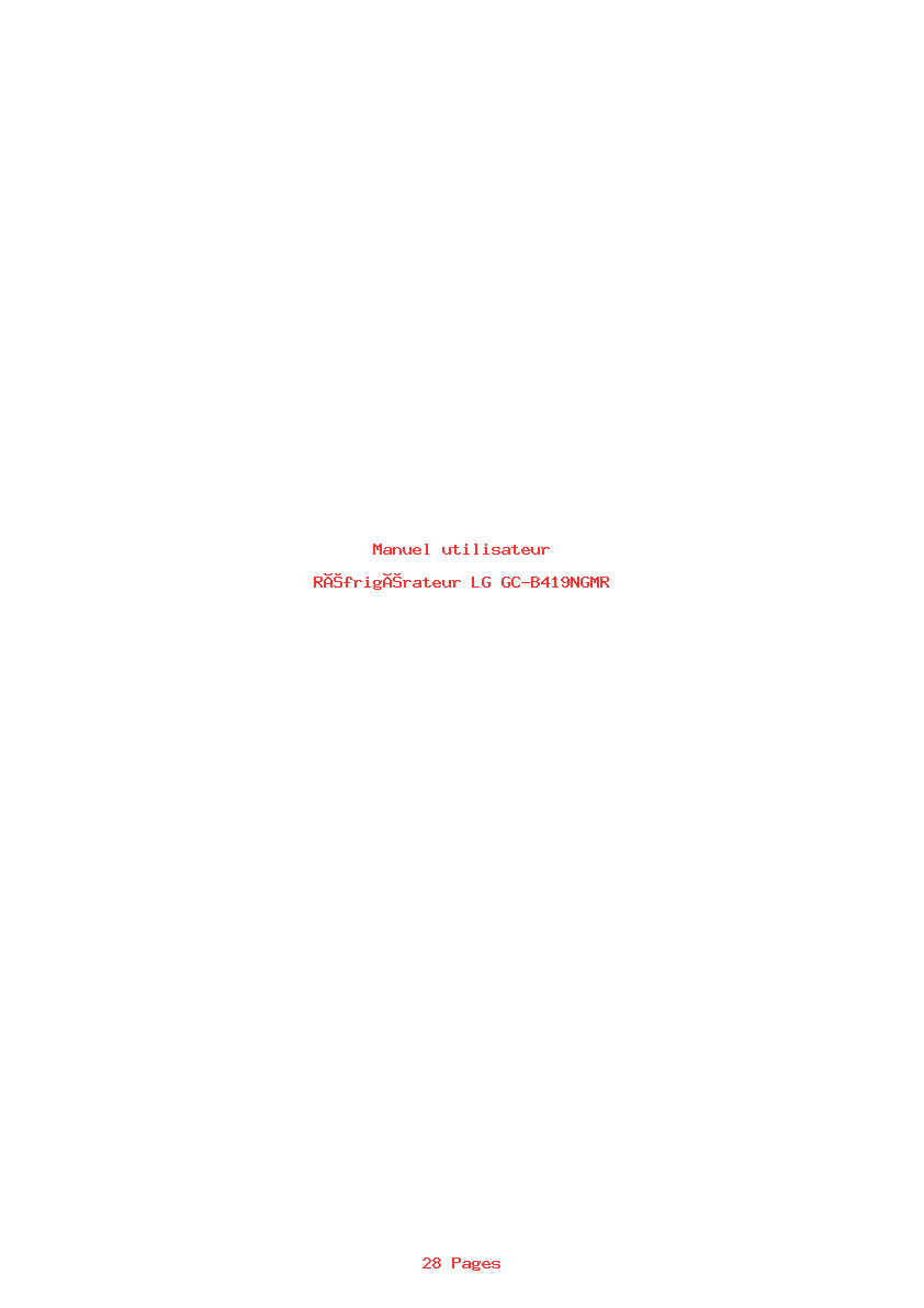 Page 1 de la notice Manuel utilisateur LG GC-B419NGMR
