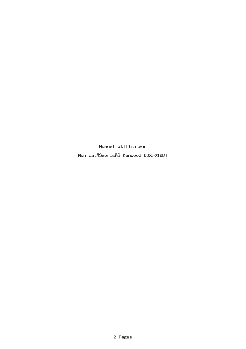 Image de la première page du manuel de l'appareil DDX7019BT