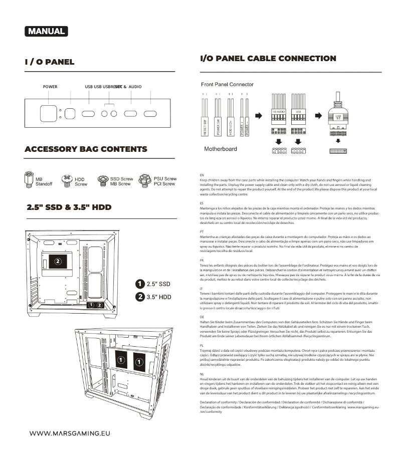Page 1 de la notice Manuel utilisateur Mars Gaming MCV3