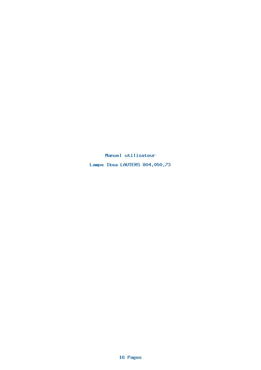 Page 1 de la notice Manuel utilisateur Ikea LAUTERS 804.050.73
