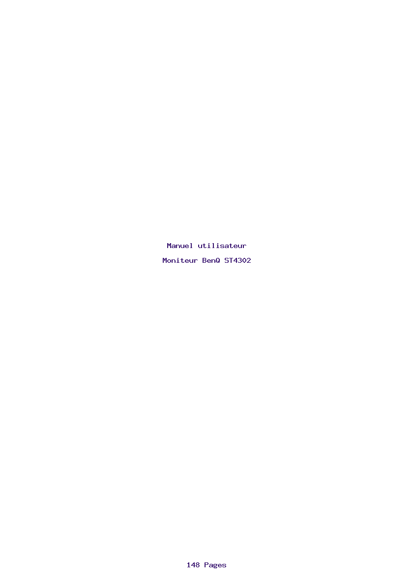 Page 1 de la notice Manuel utilisateur BenQ ST4302