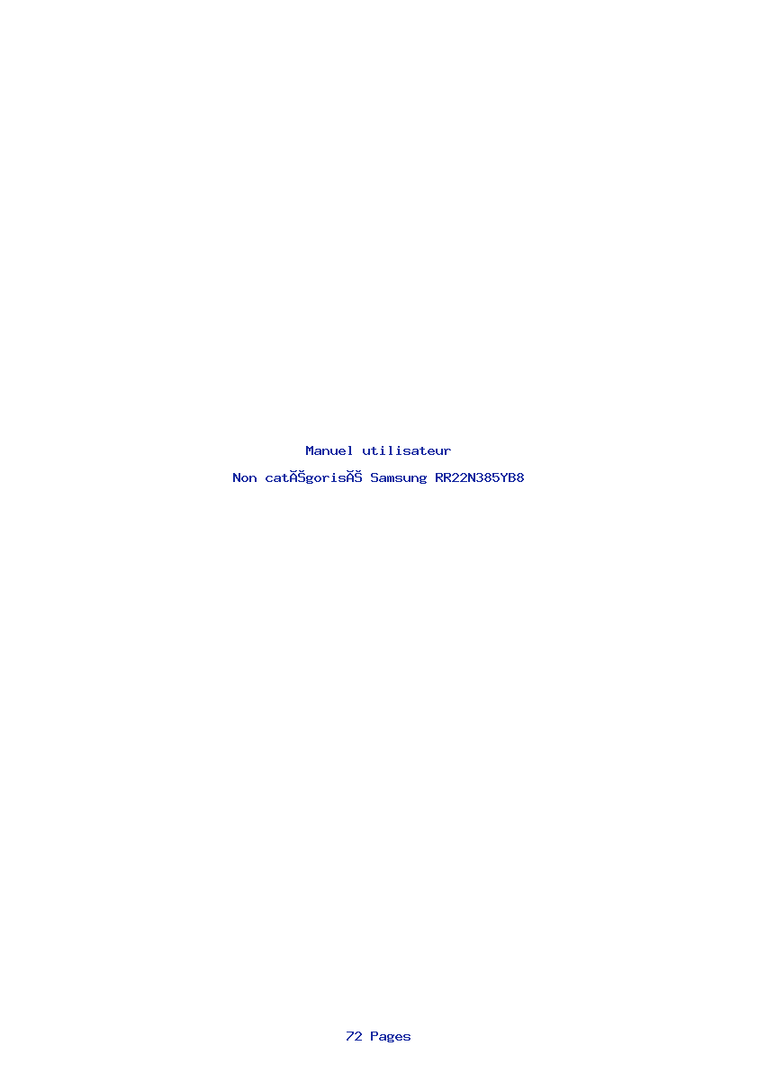 Page 1 de la notice Manuel utilisateur Samsung RR22N385YB8