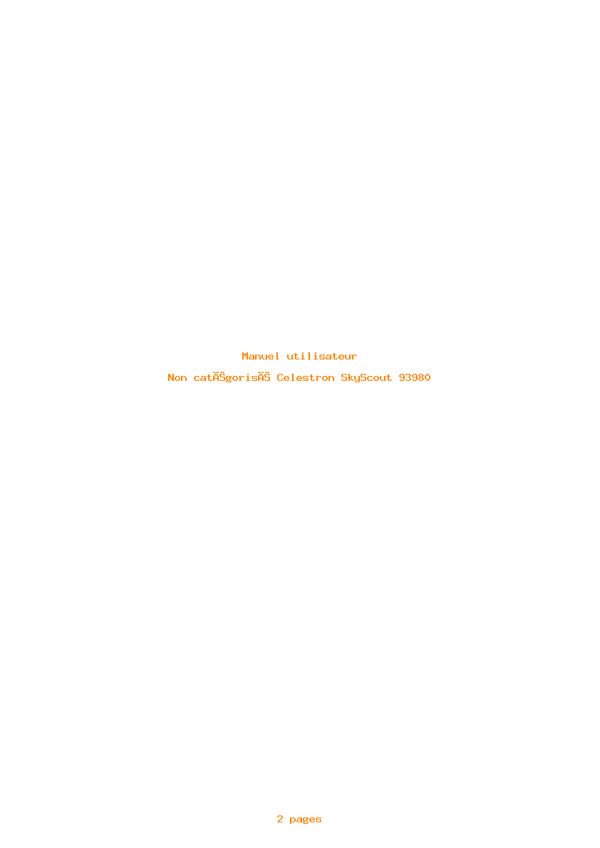 Page 1 de la notice Manuel utilisateur Celestron SkyScout 93980