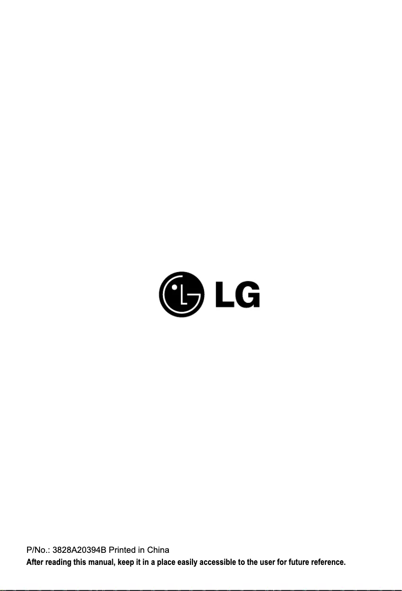 Page 1 of the manual User Manual LG AMNH126BTG0