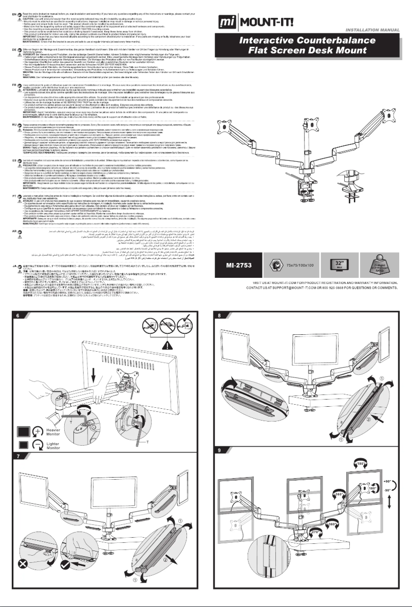 Page 1 de la notice Manuel utilisateur Mount-It! MI-2753