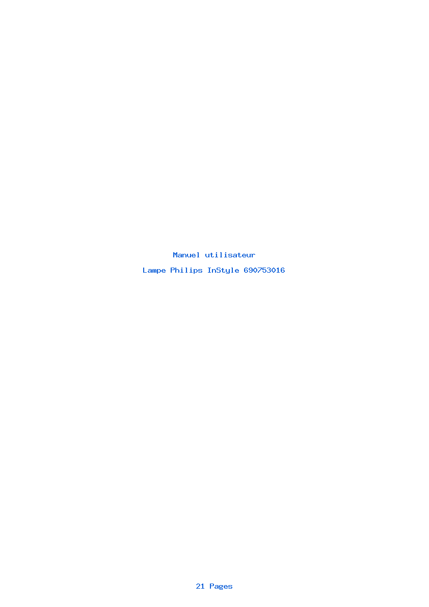 Page 1 de la notice Manuel utilisateur Philips InStyle 690753016