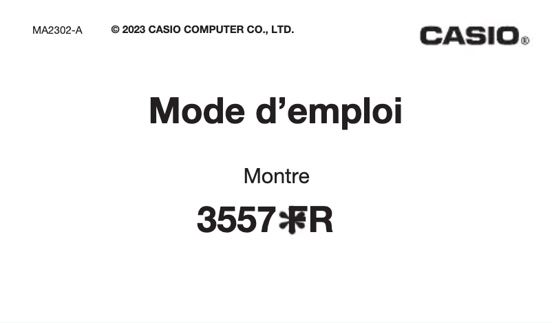 Page 1 de la notice Manuel utilisateur Casio Collection AE-1500WH-1AVEF