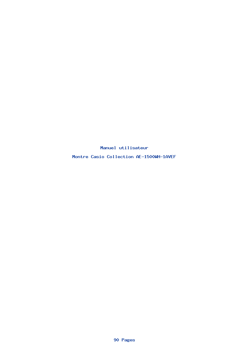 Page 1 de la notice Manuel utilisateur Casio Collection AE-1500WH-1AVEF