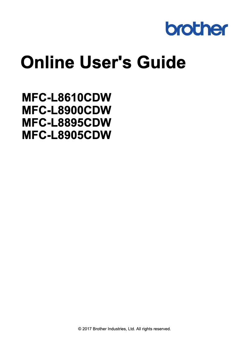 Page 1 of the manual User Manual Brother MFC-L8905CDW