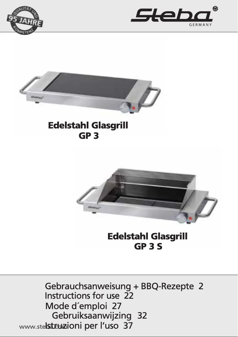 Page 1 de la notice Manuel utilisateur Steba GP 3 S