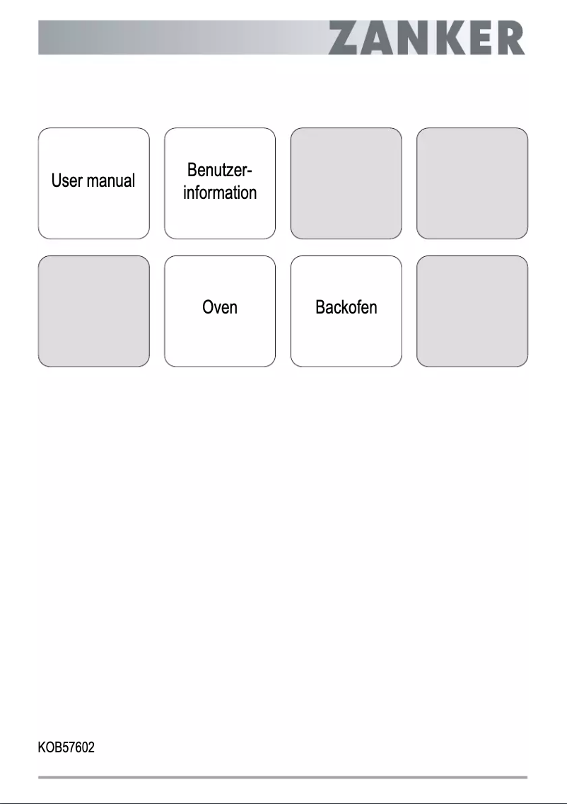 Page 1 de la notice Manuel utilisateur Zanker KOB57602XK