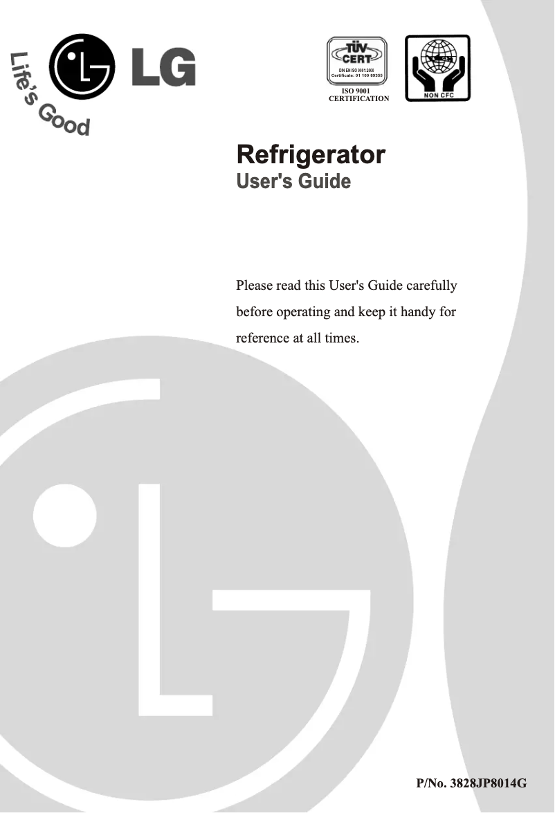 Page 1 de la notice Manuel utilisateur LG GR-U171CK