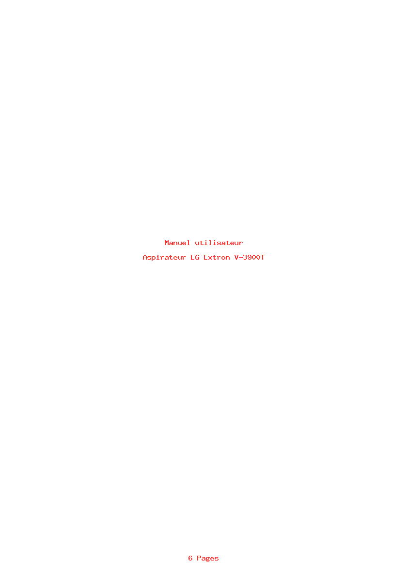 Page 1 de la notice Manuel utilisateur LG Extron V-3900T