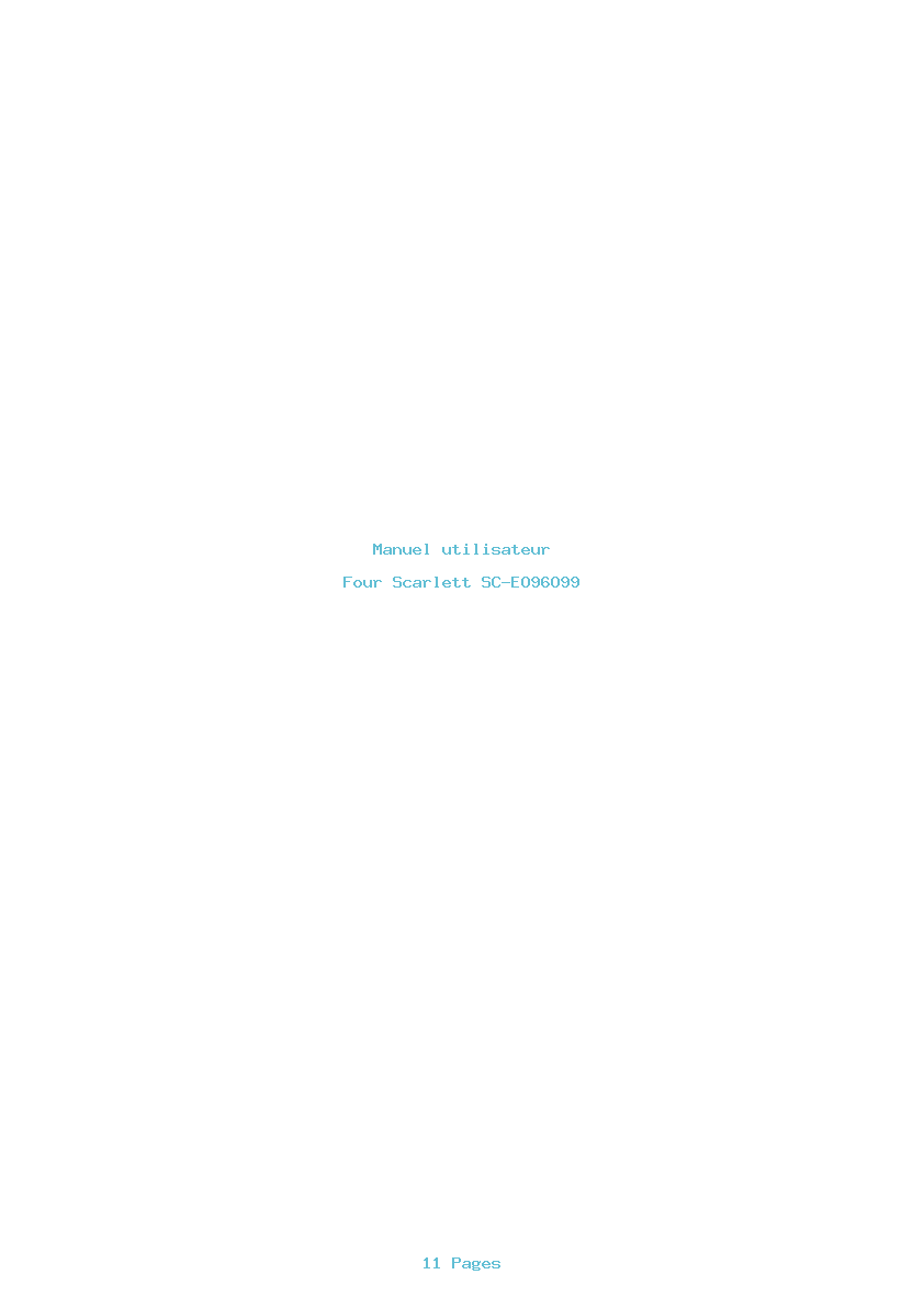 Page 1 de la notice Manuel utilisateur Scarlett SC-EO96O99