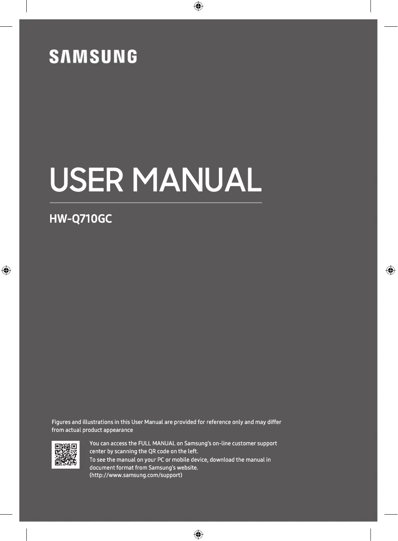 Page 1 de la notice Manuel utilisateur Samsung HW-Q710GC