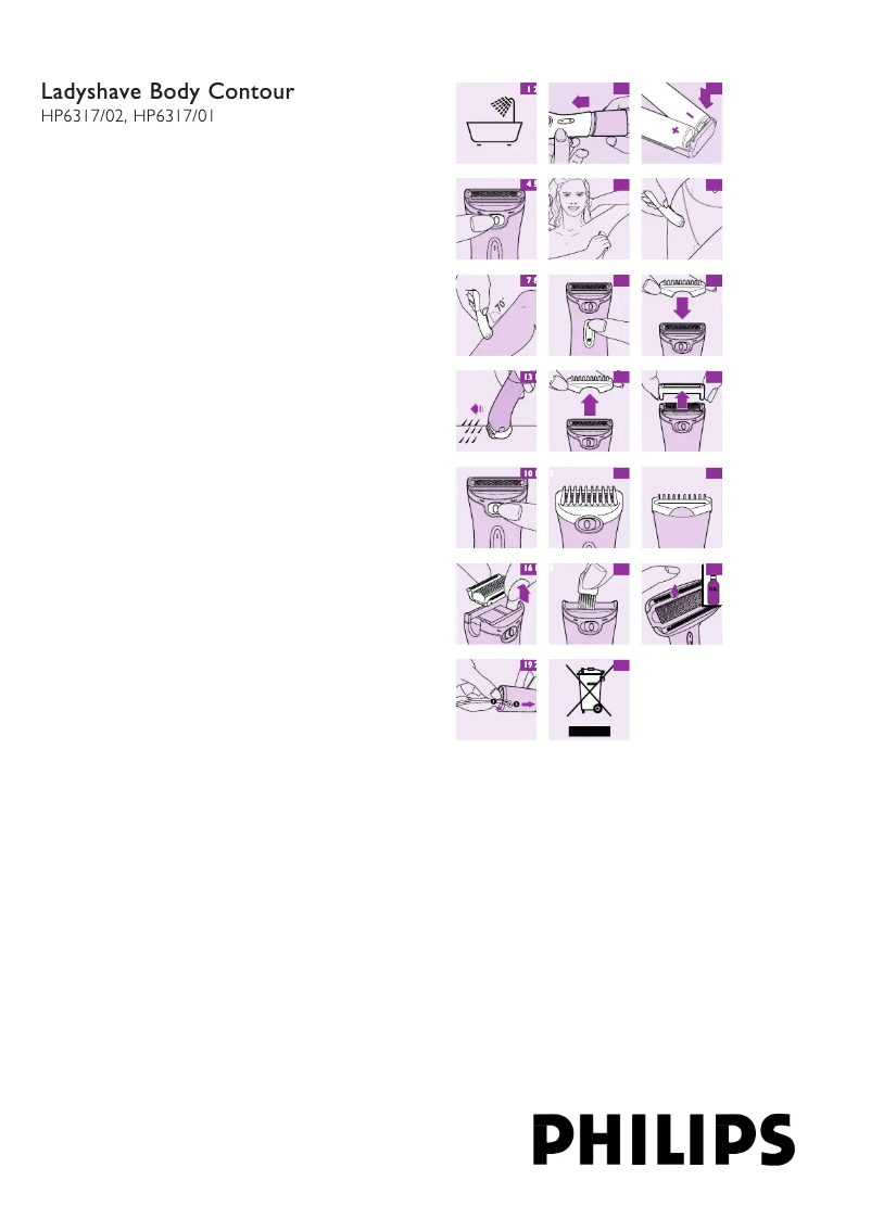 Página 1 del manual Manual de usuario Philips Ladyshave Body Contour HP6317
