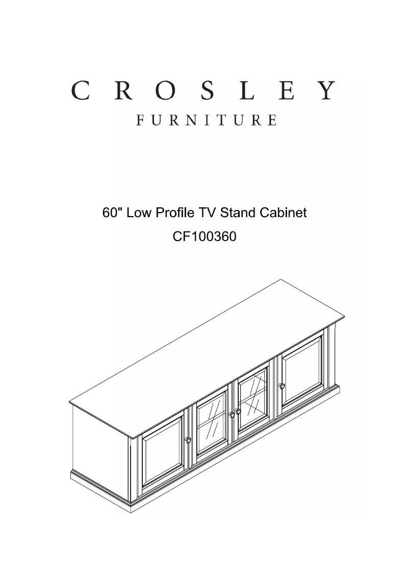 Page 1 de la notice Manuel utilisateur Crosley Furniture Alexandria Low Profile TV Stand
