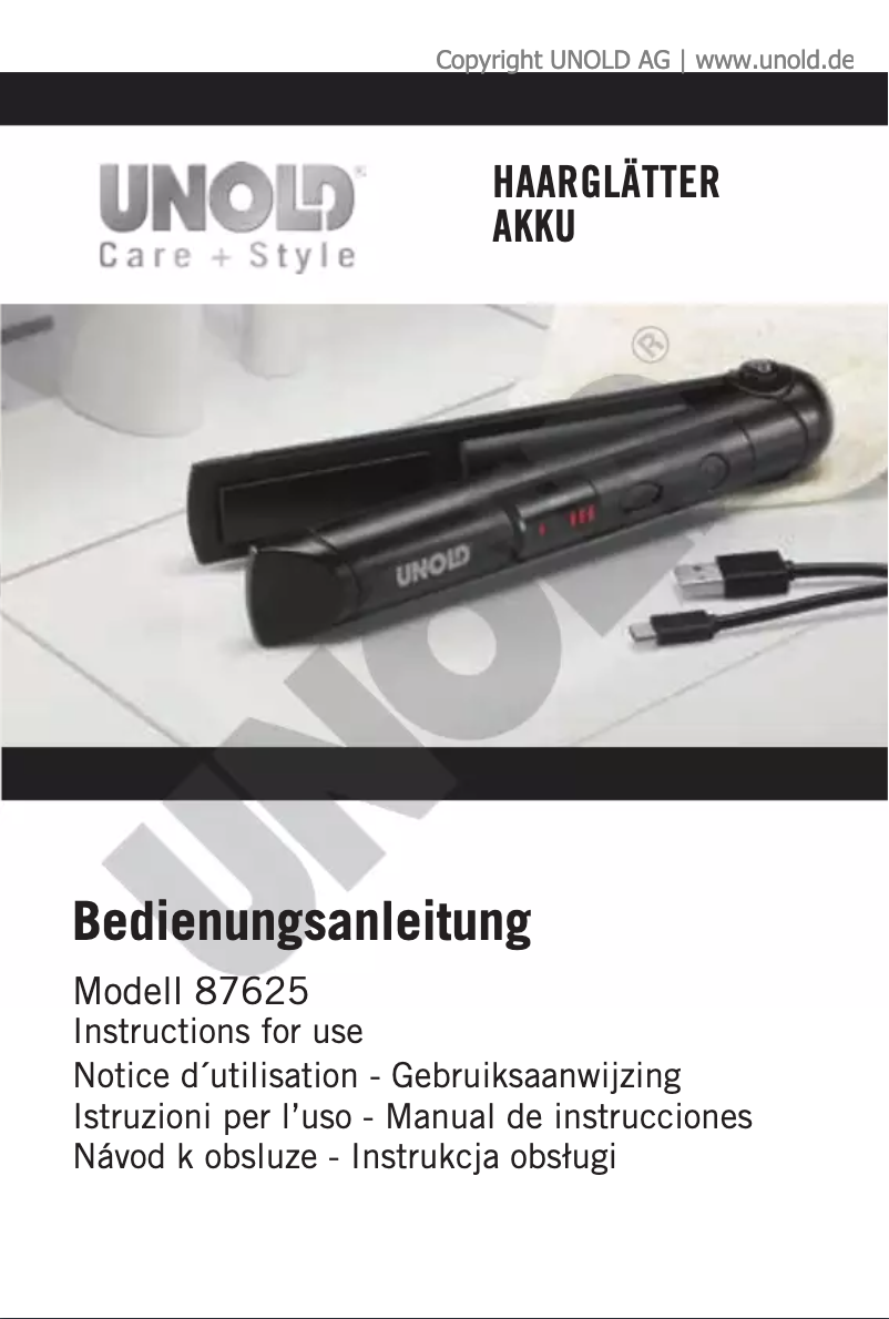 Página 1 del manual Manual de usuario Unold 87625