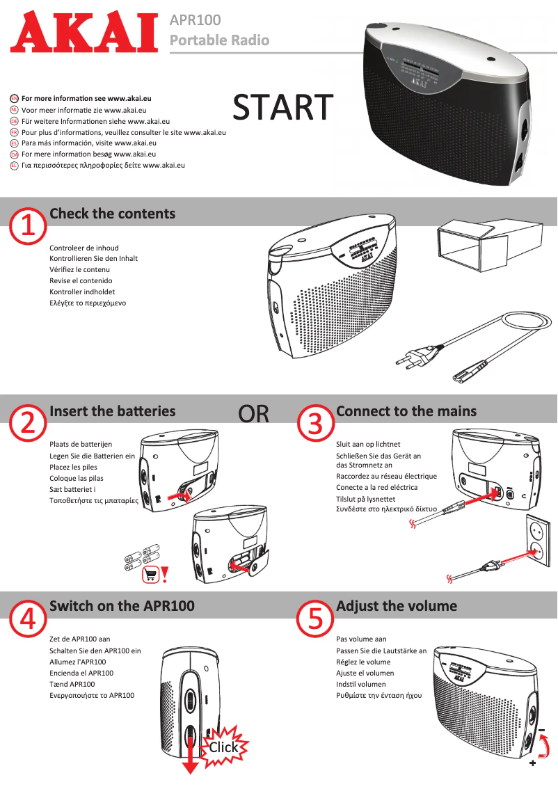 Page 1 de la notice Manuel utilisateur AKAI APR100WE