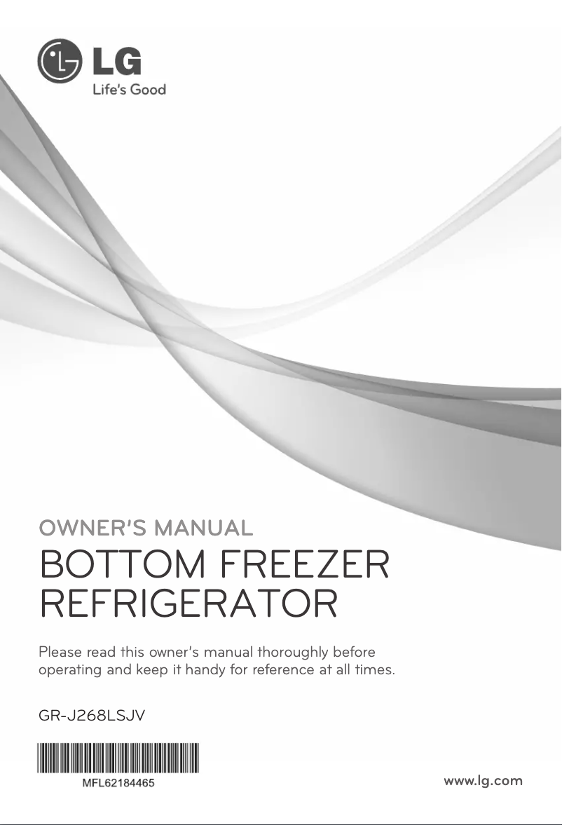 Page 1 de la notice Manuel utilisateur LG GR-J268LSJV
