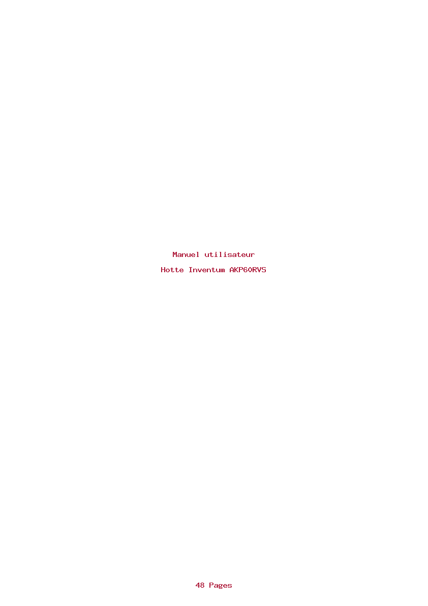Page 1 de la notice Manuel utilisateur Inventum AKP60RVS