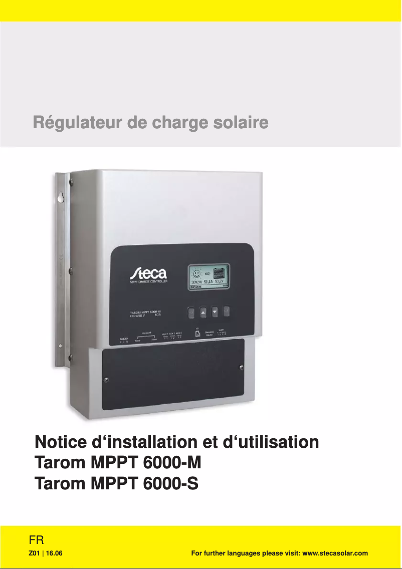 Page 1 de la notice Manuel utilisateur Steca Tarom MPPT 6000-S