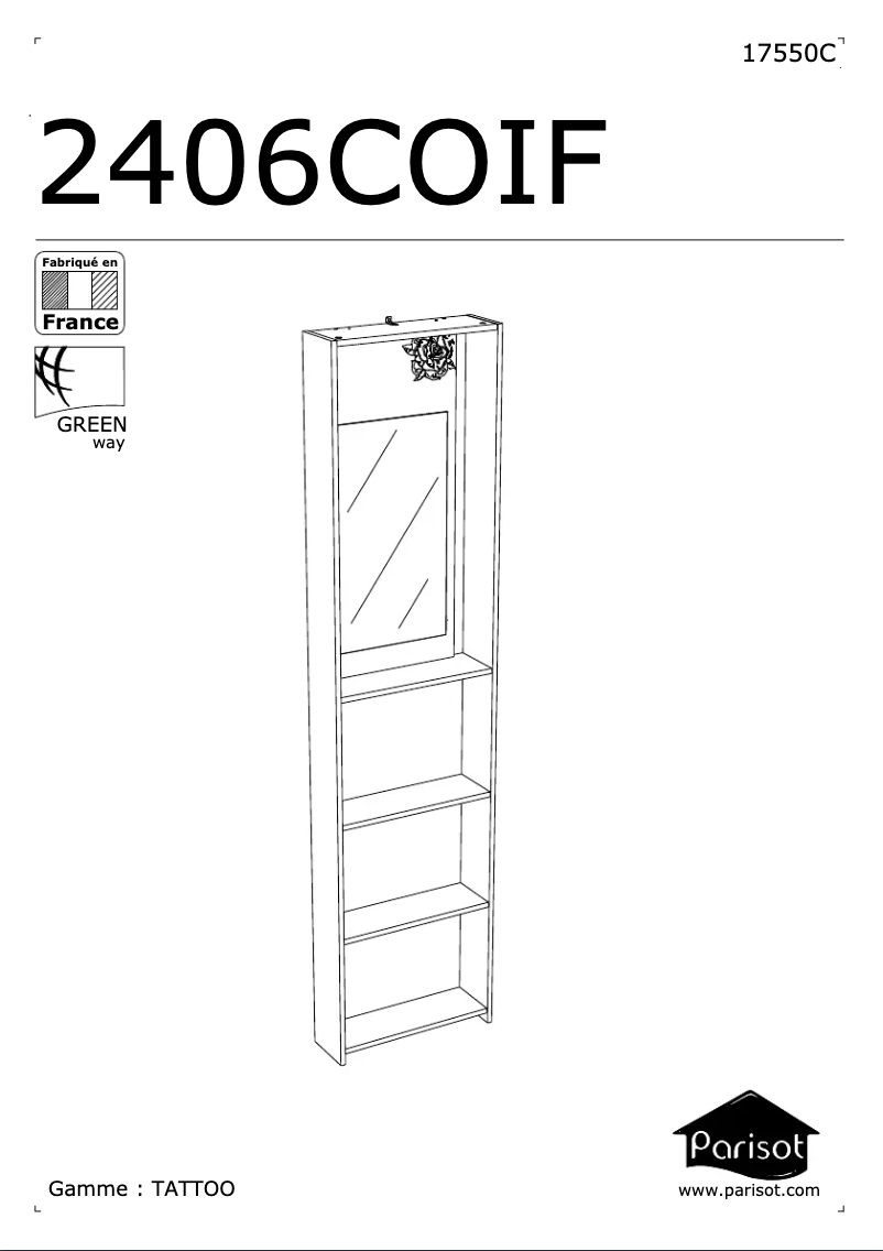 Page 1 de la notice Manuel utilisateur Parisot Tattoo 2406COIF