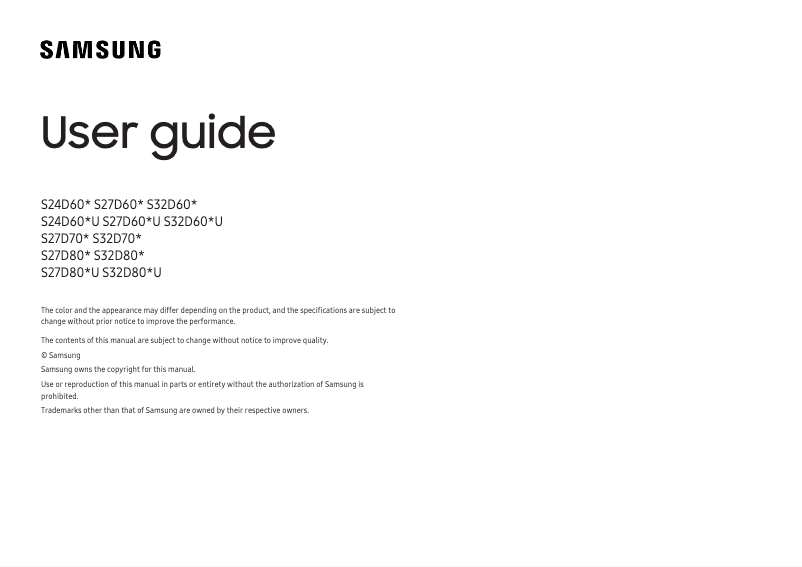 Page n°1 - Manuel utilisateur Samsung S32D702EAN