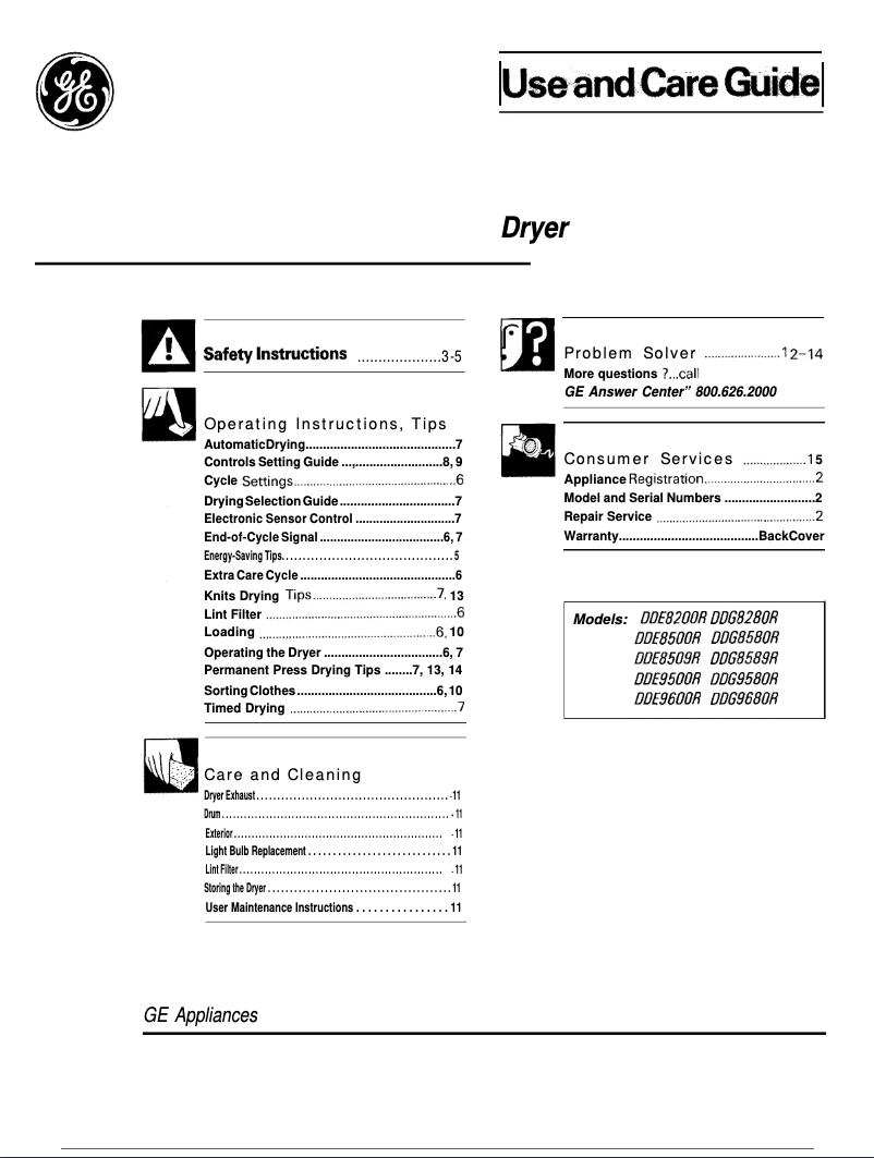 Página 1 del manual Manual de usuario GE DDG8280R