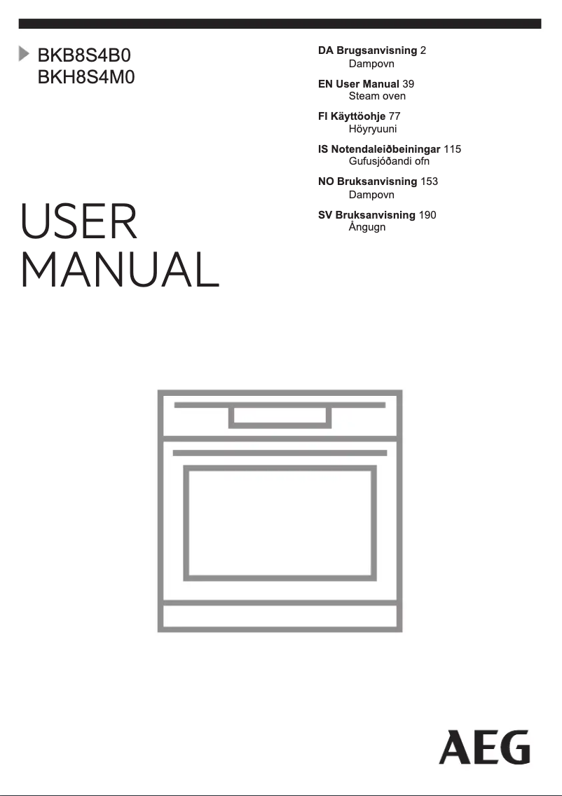 Page 1 de la notice Manuel utilisateur AEG BKB8S4B0