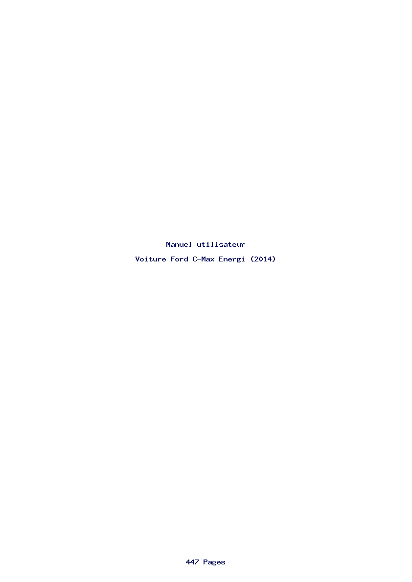 Page 1 de la notice Manuel utilisateur Ford C-Max Energi (2014)