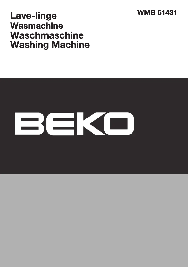 Page 1 de la notice Manuel utilisateur Beko WMB 61431